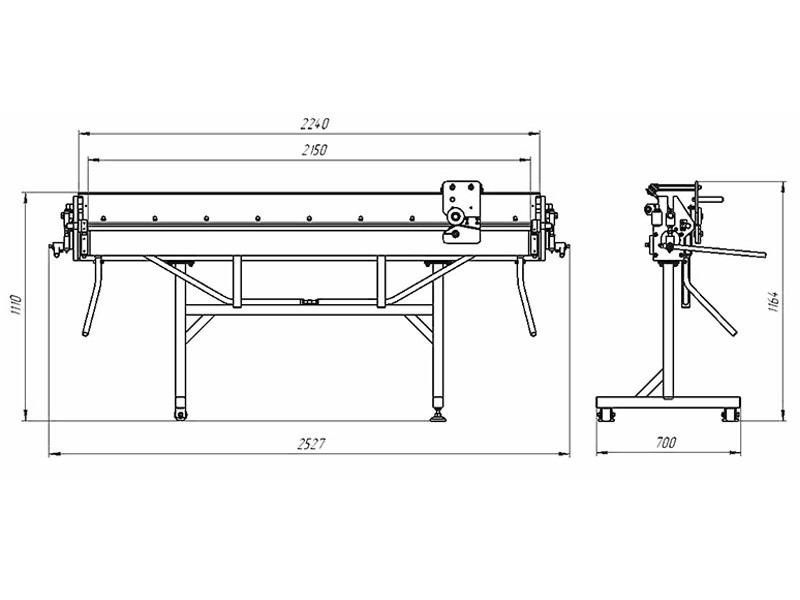 Ручной листогибочный станок РГ Днепр 2150